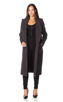 Coupon ???? De La Creme Fashions Tasha Grey Faux Wool Wrap Long ???? Coat ????