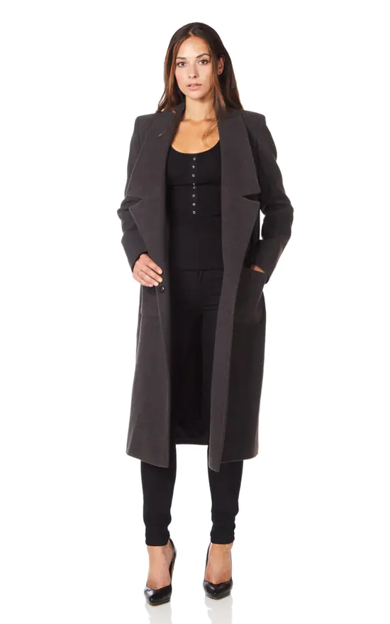 Coupon ???? De La Creme Fashions Tasha Grey Faux Wool Wrap Long ???? Coat ???? 3 Coupon ???? De La Creme Fashions Tasha Grey Faux Wool Wrap Long ???? Coat ????