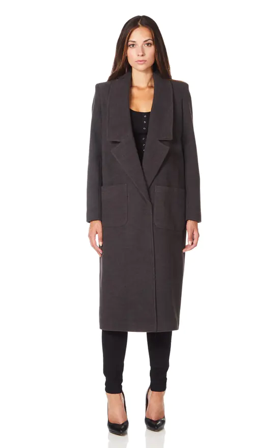 Coupon ???? De La Creme Fashions Tasha Grey Faux Wool Wrap Long ???? Coat ???? 4 Coupon ???? De La Creme Fashions Tasha Grey Faux Wool Wrap Long ???? Coat ???? - Image 2