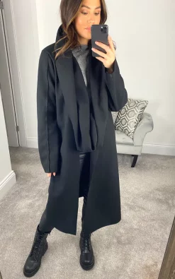 Coupon ⭐ Feverfish Cowl Scarf Neck ???? Coat Black ✔️ -De La Creme Fashions Shop unnamed file 1438