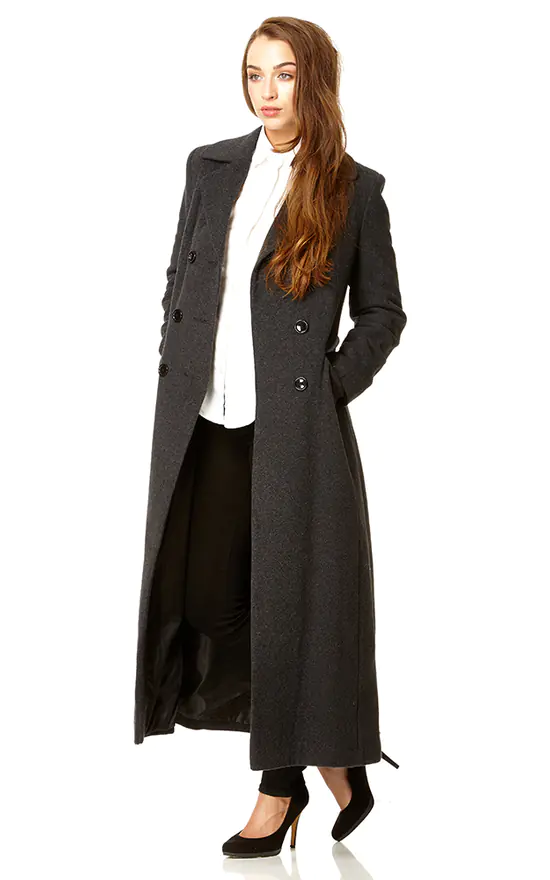 New ???? De La Creme Fashions Megan Grey Double Breasted Long ???? Coat ???? 3 New ???? De La Creme Fashions Megan Grey Double Breasted Long ???? Coat ????