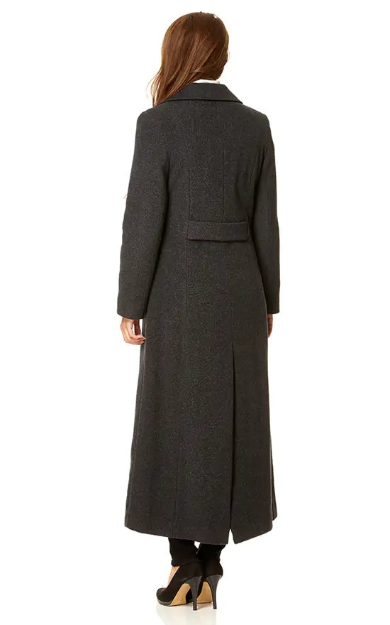 New ???? De La Creme Fashions Megan Grey Double Breasted Long ???? Coat ???? 5 New ???? De La Creme Fashions Megan Grey Double Breasted Long ???? Coat ???? - Image 3