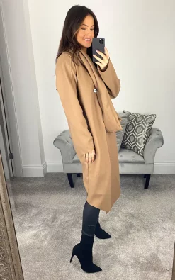 Discount ???? Feverfish Cow Scarf Neck ???? Coat Camel ⌛ -De La Creme Fashions Shop unnamed file 1460