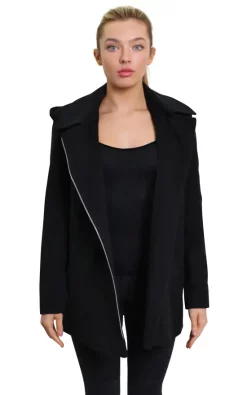 Top 10 ???? De La Creme Fashions Sylvia Black Wool Blend Zip Up Hooded ???? Coat ????
