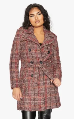 Cheap ✔️ De La Creme Fashions Wool Blend Check Double Breasted Military ???? Coat (Pink Check) ???? -De La Creme Fashions Shop unnamed file 1477