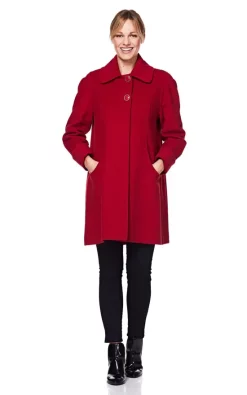 Flash Sale ???? De La Creme Fashions Lisa Red Wool & Cashmere Swing ???? Coat ????