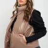Coupon ???? H&L Fashions Taupe Faux Leather Padded Gilet ????