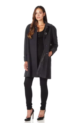 Coupon ✨ De La Creme Fashions Lisa Grey Wool & Cashmere Swing ???? Coat ????