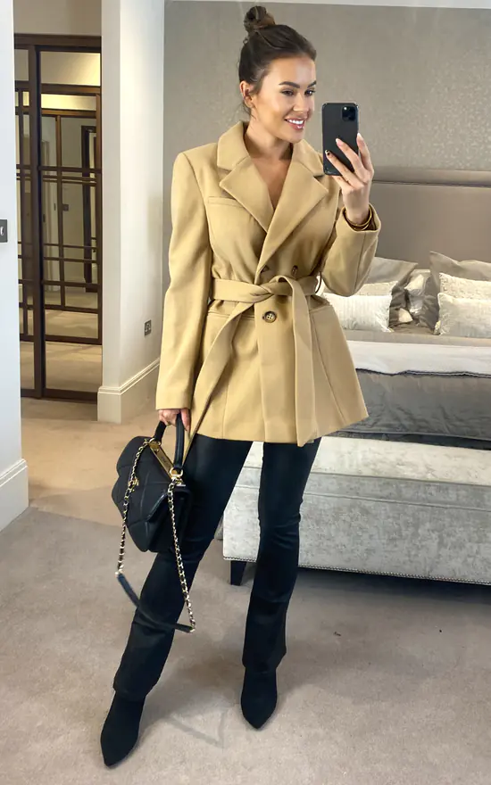 Budget ???? Anastasia Fashions Anastasia Camel Belted Double Breasted ???? Coat ???? 4 Budget ???? Anastasia Fashions Anastasia Camel Belted Double Breasted ???? Coat ???? - Image 2