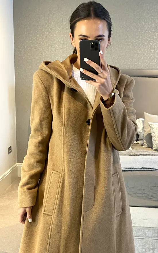 Best Pirce ???? Anastasia Fashions Anastasia Camel Hooded Wool Cashmere Winter ???? Coat ???? 5 Best Pirce ???? Anastasia Fashions Anastasia Camel Hooded Wool Cashmere Winter ???? Coat ???? - Image 3