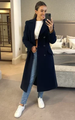 Cheapest ???? Anastasia Fashions Anastasia Navy ???? Womens Wool Cashmere Double Breasted Winter ???? Coat ????