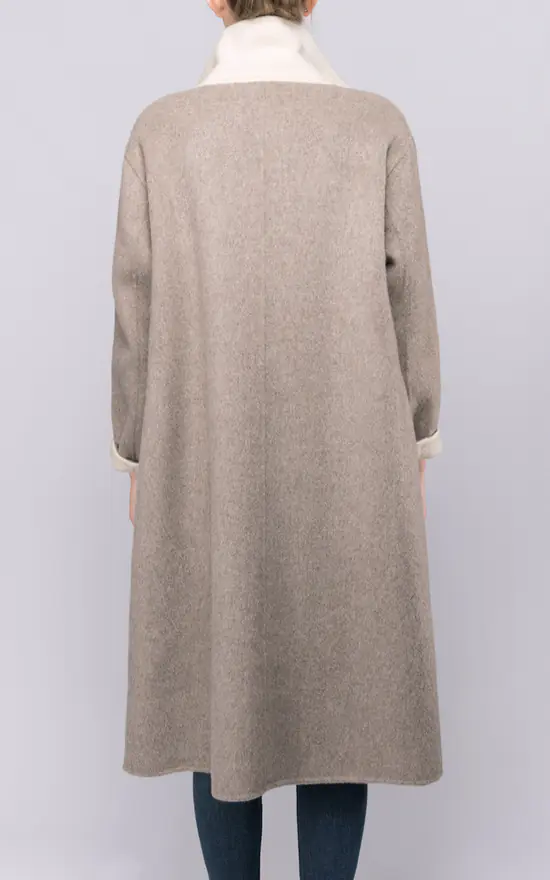 Best Sale ???? FS Collection Two Tone Beige Wool ???? Coat ???? 6 Best Sale ???? FS Collection Two Tone Beige Wool ???? Coat ???? - Image 4