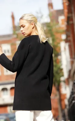 Cheap ???? FS Collection Black Crew Neck Wool ???? Coat ???? -De La Creme Fashions Shop unnamed file 1549