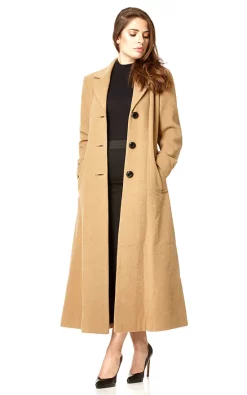 New ???? De La Creme Fashions Simone Camel Slim Fit Long ???? Coat ????