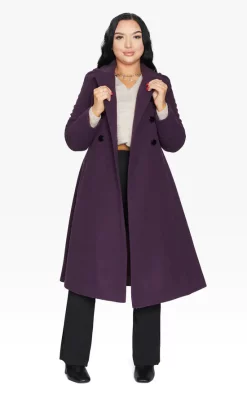 New ???? De La Creme Fashions Shannon A Line Double Breasted ???? Coat (Purple) ????