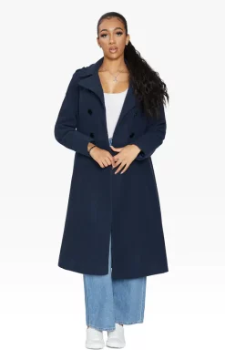 Best reviews of ✨ De La Creme Fashions Shannon A Line Double Breasted ???? Coat (Navy) ????