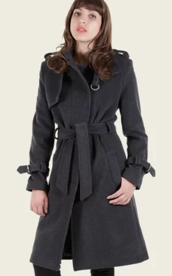 Budget ???? De La Creme Fashions Ventura Grey Military Style Belted Duster ???? Coat ????