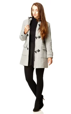 Hot Sale ✨ De La Creme Fashions Andrea Silver Duffle ???? Coat ✔️