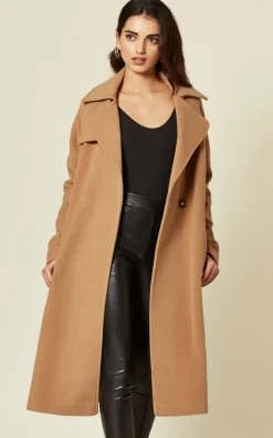 Best Pirce ???? De La Creme Fashions Diana Camel Wrap Around Duster ???? Coat ⭐