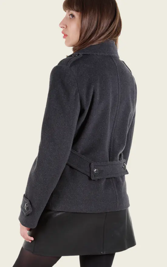 Promo ???? De La Creme Fashions Mackenzie Grey Harris Tweed Contrast Pea ???? Coat ???? 4 Promo ???? De La Creme Fashions Mackenzie Grey Harris Tweed Contrast Pea ???? Coat ???? - Image 2