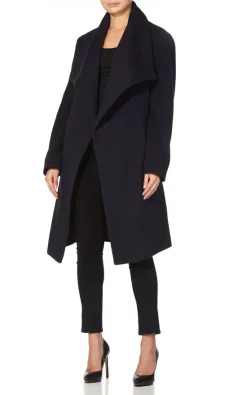Coupon ✔️ De La Creme Fashions Beverley Navy Large Lapel Duster ???? Coat ????
