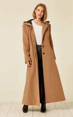 Outlet ???? De La Creme Fashions Clarissa Camel Oversized Hooded Long ???? Coat ????