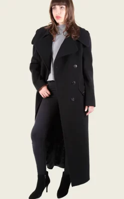 Coupon ???? De La Creme Fashions Marquetta Black Double Breasted Long ???? Coat ????