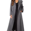 Discount ???? De La Creme Fashions Carmelle Mid Grey Double Breasted Maxi ???? Coat ????