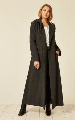 Outlet ⭐ De La Creme Fashions Clarissa Grey Oversized Hooded Long ???? Coat ????