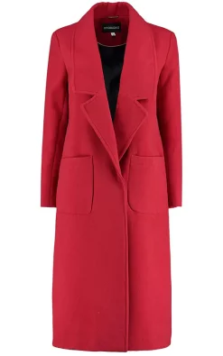 Best deal ⭐ De La Creme Fashions Tasha Red Faux Wool Wrap Long ???? Coat ✨