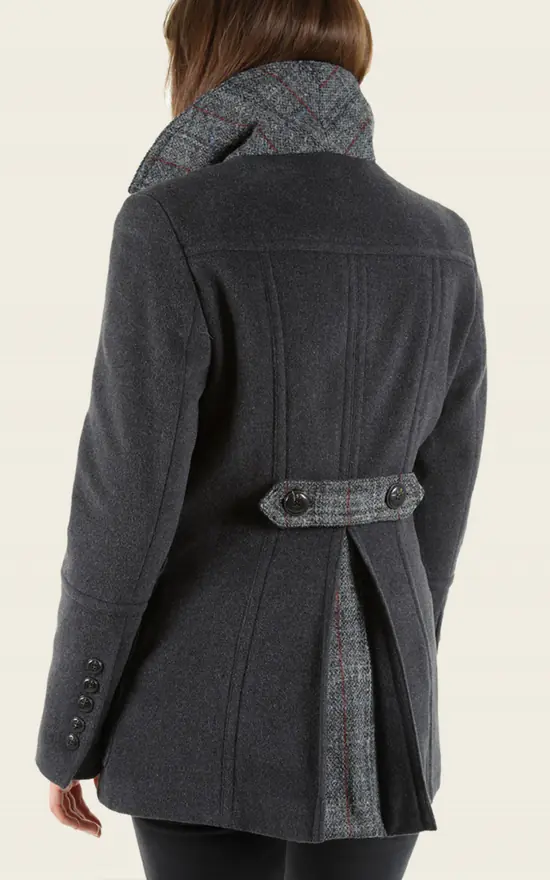 Budget ❤️ De La Creme Fashions Ignatia Grey Wool & Harris Tweed Contrast Reefer ???? Coat ???? 4 Budget ❤️ De La Creme Fashions Ignatia Grey Wool & Harris Tweed Contrast Reefer ???? Coat ???? - Image 2