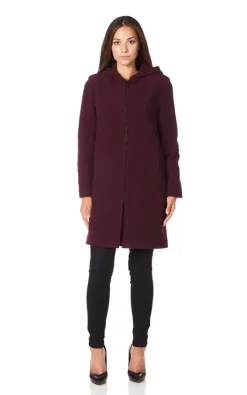 Flash Sale ???? De La Creme Fashions Jessica Wine Hooded Zip ???? Coat ????
