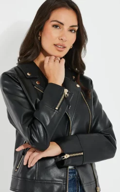 Outlet ???? Threadbare Black Classic Pu Biker Jacket ???? -De La Creme Fashions Shop unnamed file 17