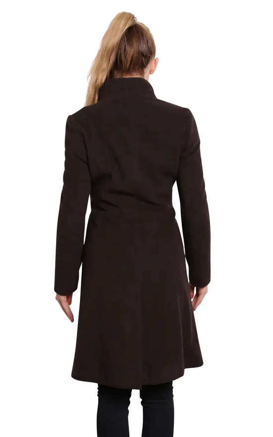 Discount ???? De La Creme Fashions Veronica Brown Funnel Neck Button Down ???? Coat ???? 5 Discount ???? De La Creme Fashions Veronica Brown Funnel Neck Button Down ???? Coat ???? - Image 3