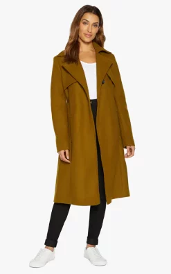 Deals ???? De La Creme Fashions Dina Lapel Collar Duster ???? Coat With Belt (Lime) ????