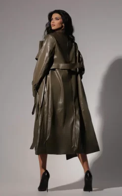 Best Pirce ???? LEMONLUNAR The Khaki Faux Leather ???? Coat ⌛ -De La Creme Fashions Shop unnamed file 171