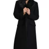 Coupon ???? De La Creme Fashions Cassandra Black Wool Blend Faux Fur Collar Long ???? Coat ????