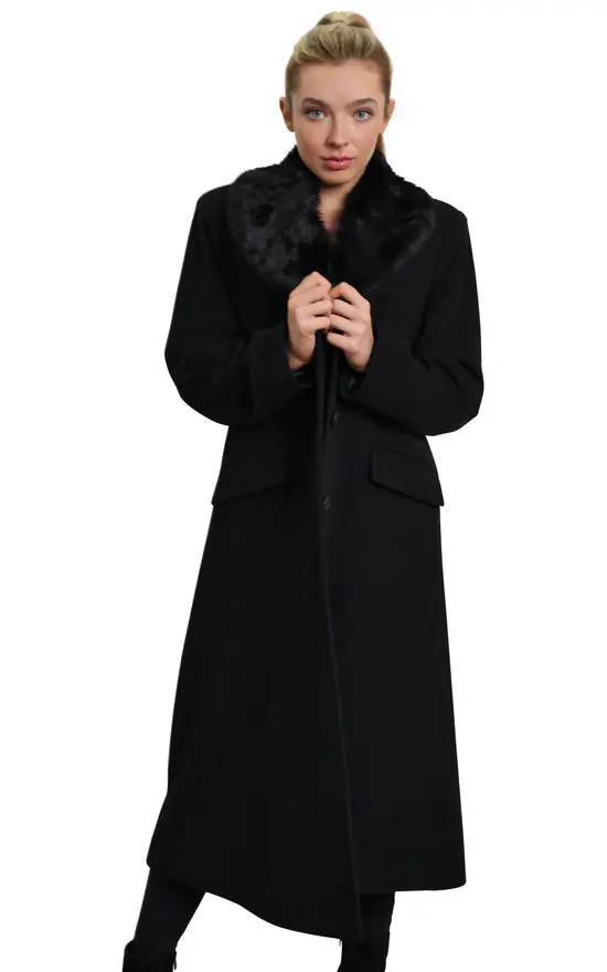 Coupon ???? De La Creme Fashions Cassandra Black Wool Blend Faux Fur Collar Long ???? Coat ???? 3 Coupon ???? De La Creme Fashions Cassandra Black Wool Blend Faux Fur Collar Long ???? Coat ????