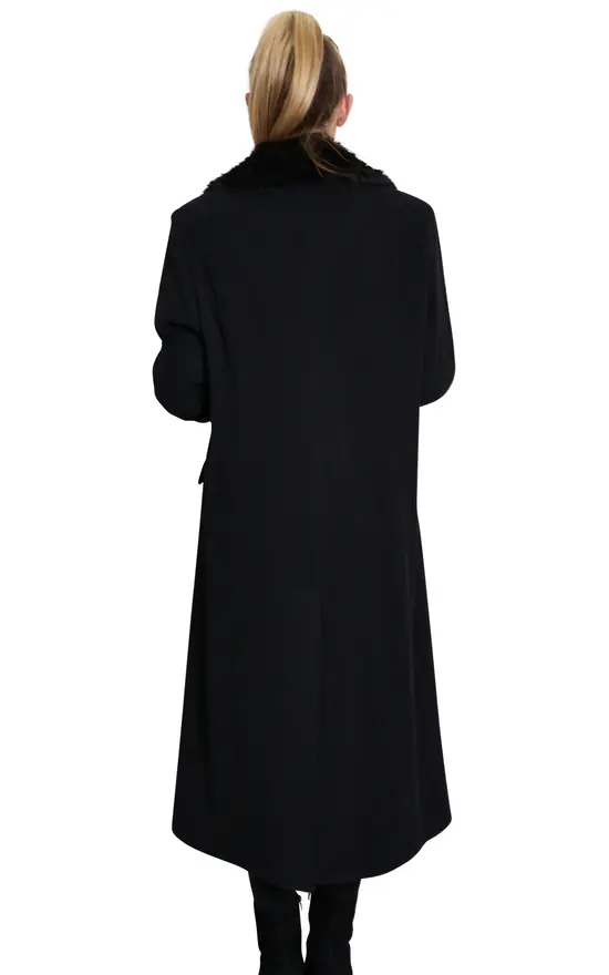 Coupon ???? De La Creme Fashions Cassandra Black Wool Blend Faux Fur Collar Long ???? Coat ???? 5 Coupon ???? De La Creme Fashions Cassandra Black Wool Blend Faux Fur Collar Long ???? Coat ???? - Image 3