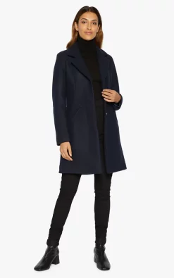 Best Pirce ???? De La Creme Fashions Sara Covert Button Up ???? Coat (Navy) ????