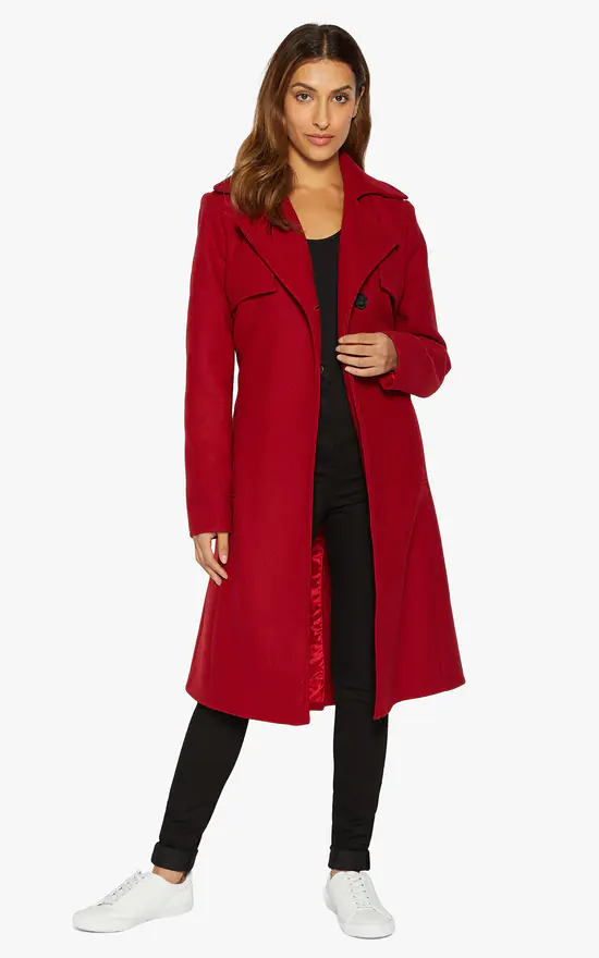 Coupon ???? De La Creme Fashions Dina Lapel Collar Duster ???? Coat With Belt (Red) ???? 3 Coupon ???? De La Creme Fashions Dina Lapel Collar Duster ???? Coat With Belt (Red) ????