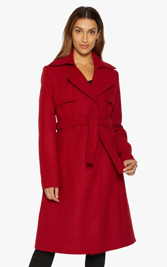 Coupon ???? De La Creme Fashions Dina Lapel Collar Duster ???? Coat With Belt (Red) ???? 4 Coupon ???? De La Creme Fashions Dina Lapel Collar Duster ???? Coat With Belt (Red) ???? - Image 2