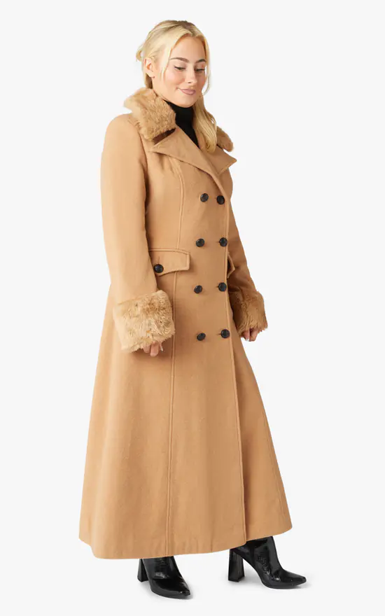 Coupon ???? De La Creme Fashions Alexa Camel Military Faux Fur Trim Maxi ???? Coat ✨ 4 Coupon ???? De La Creme Fashions Alexa Camel Military Faux Fur Trim Maxi ???? Coat ✨ - Image 2
