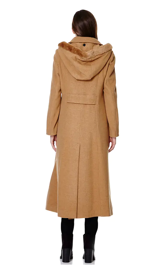 Discount ???? De La Creme Fashions Chantelle Camel Faux Fur Trim Hooded Long ???? Coat ???? 5 Discount ???? De La Creme Fashions Chantelle Camel Faux Fur Trim Hooded Long ???? Coat ???? - Image 3