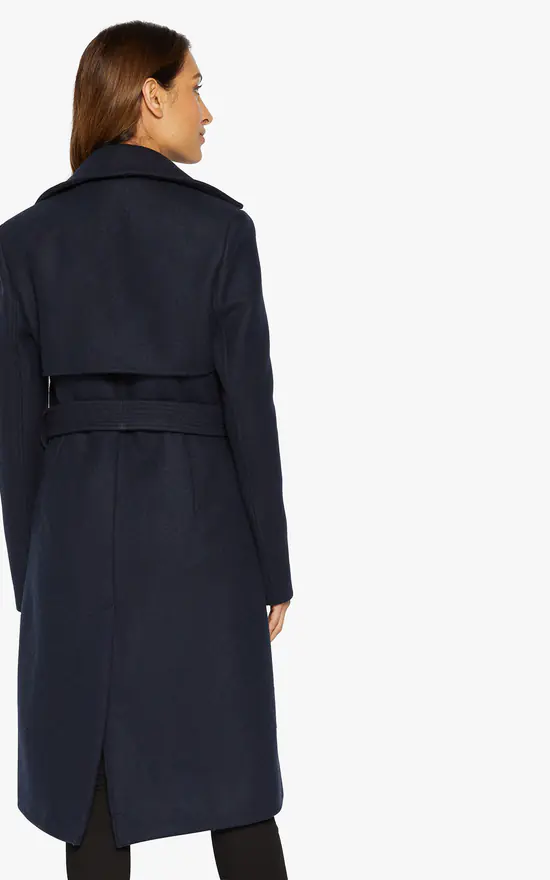 Discount ???? De La Creme Fashions Dina Lapel Collar Duster ???? Coat With Belt (Navy) ???? 5 Discount ???? De La Creme Fashions Dina Lapel Collar Duster ???? Coat With Belt (Navy) ???? - Image 3