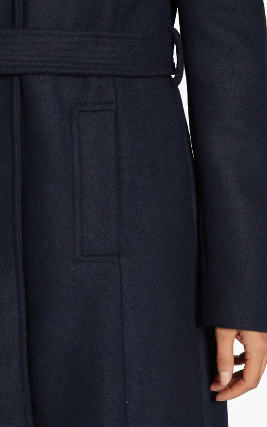 Discount ???? De La Creme Fashions Dina Lapel Collar Duster ???? Coat With Belt (Navy) ???? 6 Discount ???? De La Creme Fashions Dina Lapel Collar Duster ???? Coat With Belt (Navy) ???? - Image 4