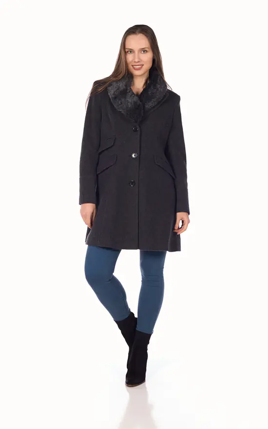 Coupon ???? De La Creme Fashions Melissa Grey Winter ???? Coat With Faux Faux Collar ???? 4 Coupon ???? De La Creme Fashions Melissa Grey Winter ???? Coat With Faux Faux Collar ???? - Image 2