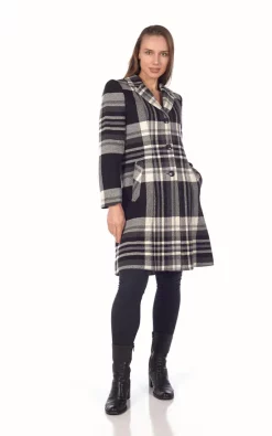 Buy ✨ De La Creme Fashions Allison Black Tartan Check Single Breasted ???? Coat ????