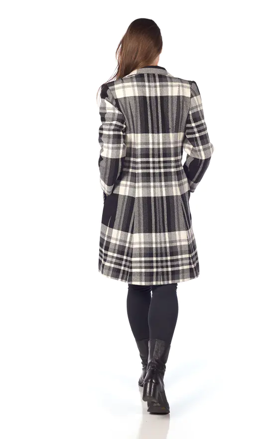 Buy ✨ De La Creme Fashions Allison Black Tartan Check Single Breasted ???? Coat ???? 5 Buy ✨ De La Creme Fashions Allison Black Tartan Check Single Breasted ???? Coat ???? - Image 3