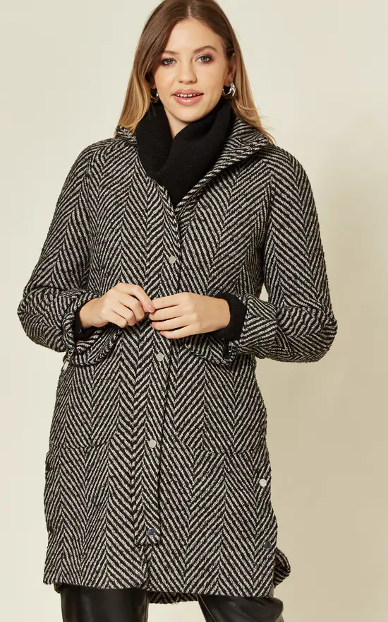 Promo ???? De La Creme Fashions Hillary Check Design Herringbone ???? Coat ???? 4 Promo ???? De La Creme Fashions Hillary Check Design Herringbone ???? Coat ???? - Image 2